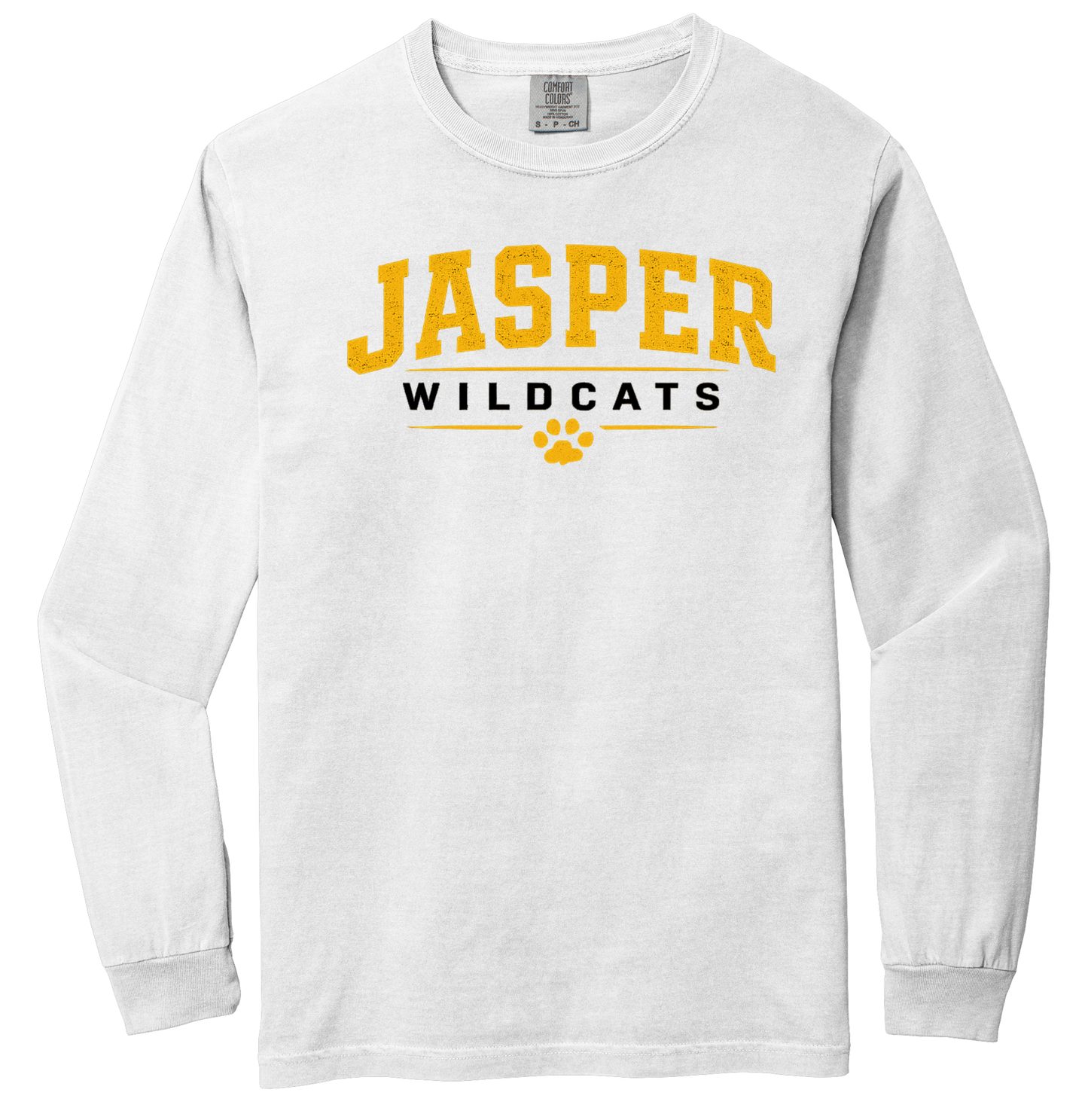 Jasper Wildcats Paw Print Comfort Colors Long Sleeve