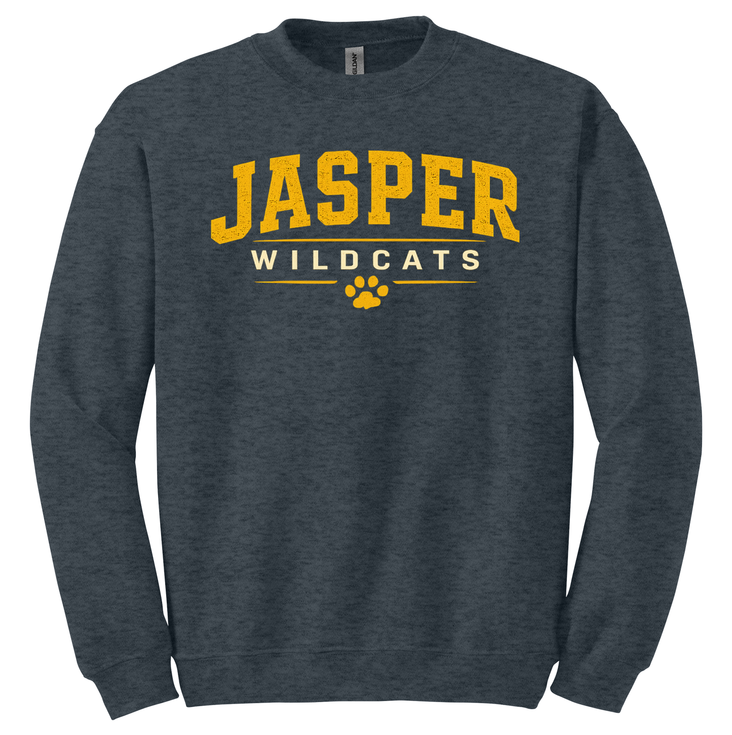 Jasper Wildcat Paw Print Gildan Crewneck