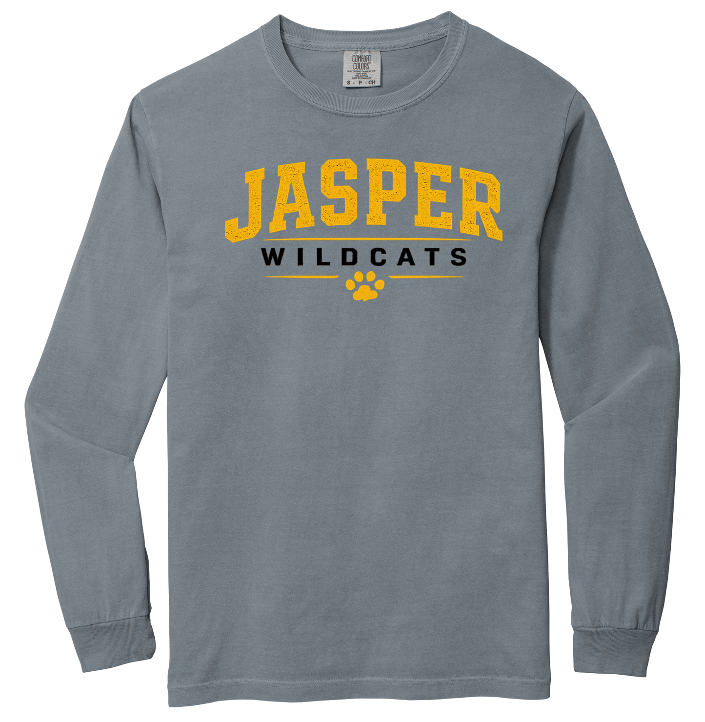 Jasper Wildcats Paw Print Comfort Colors Long Sleeve