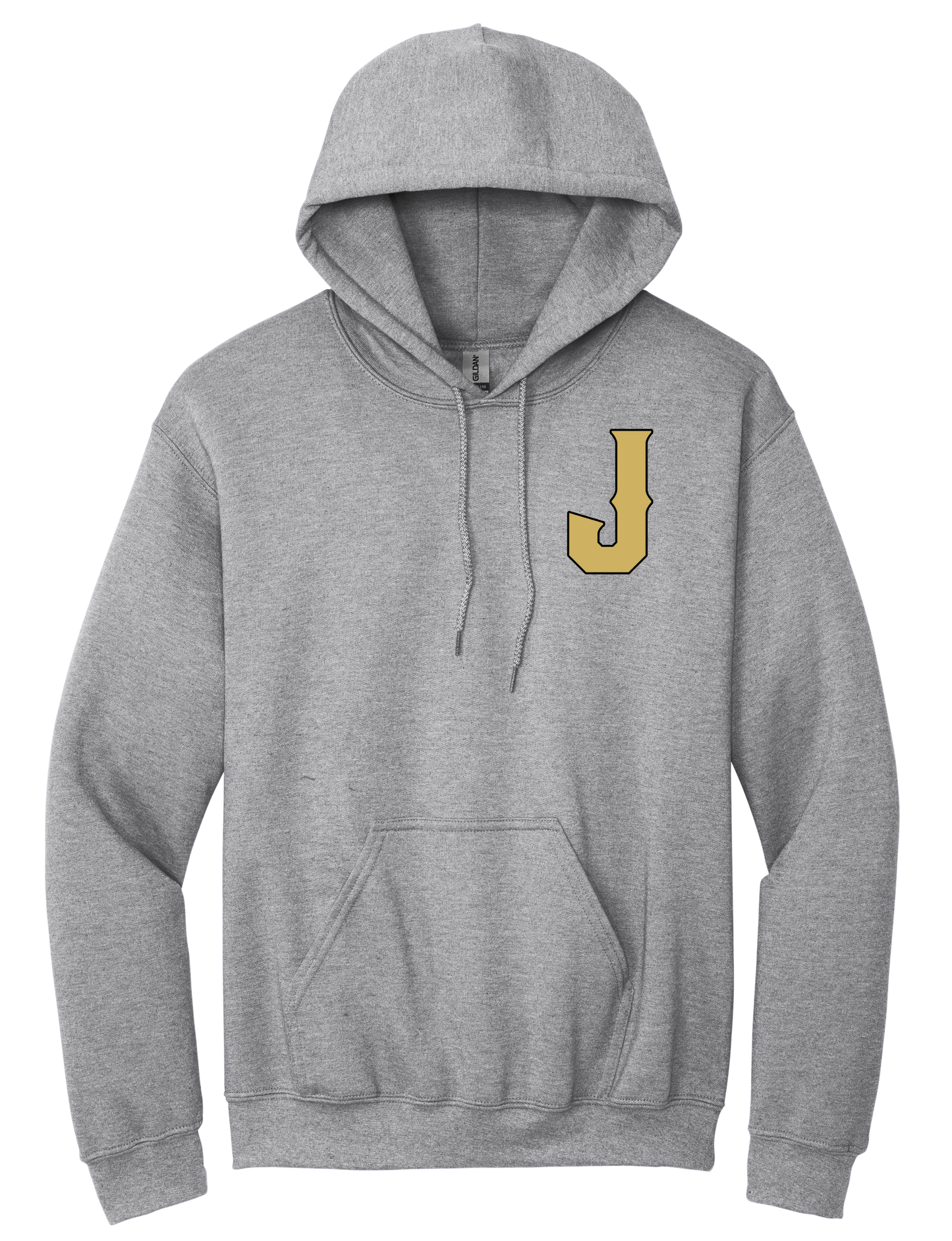 J Chest Logo Gildan Hoodie